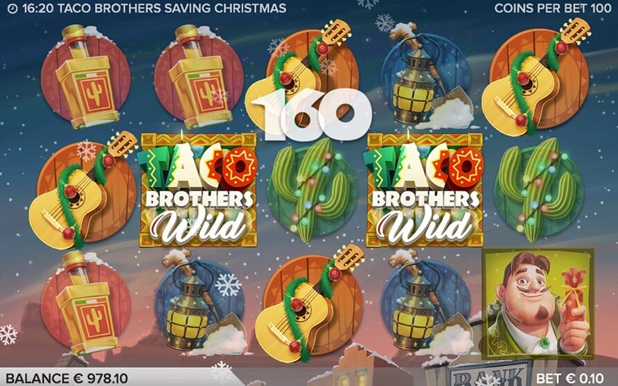 Taco Brothers Saving Christmas online slots game logo