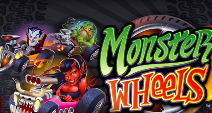 Monster Wheels online slots game logo