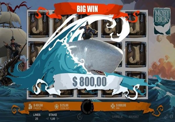 Moby Dick online slots game win