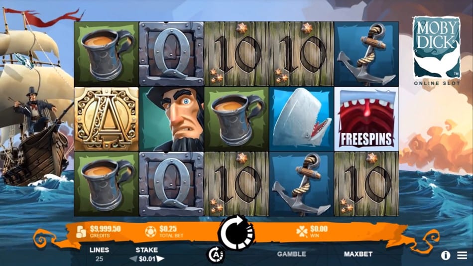 Moby Dick online slots game gameplay