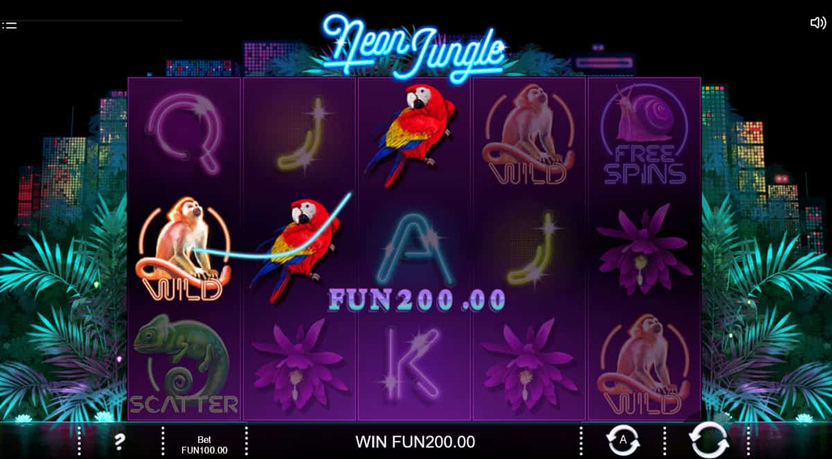 Neon Jungle slots game gameplay