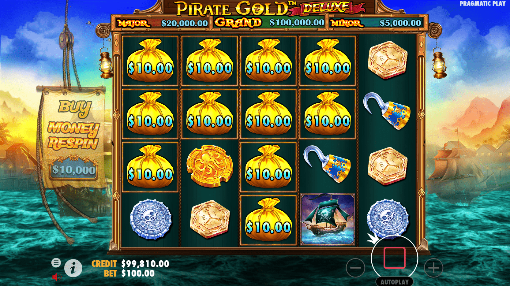 Pirate Gold Deluxe Slots Reels