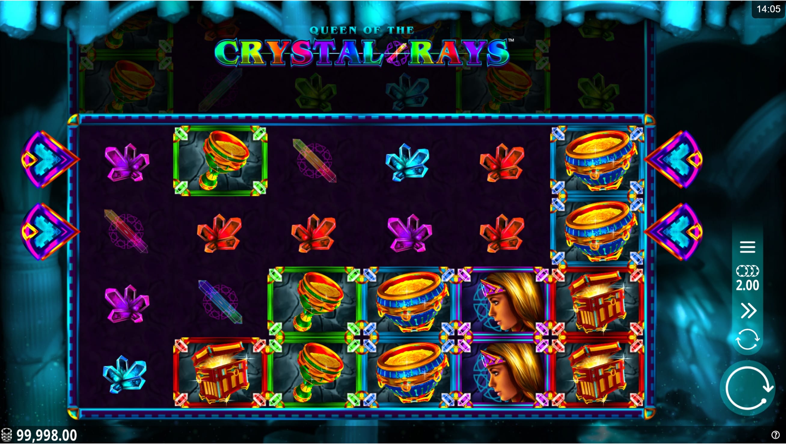 Queen of the Crystal Rays Casino gameplay