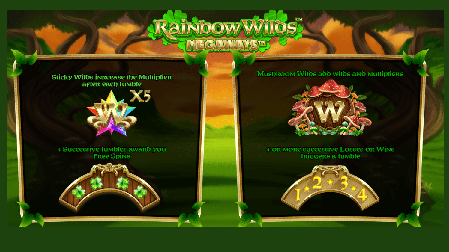 Rainbow Wilds Megaways Slots Bonus Features