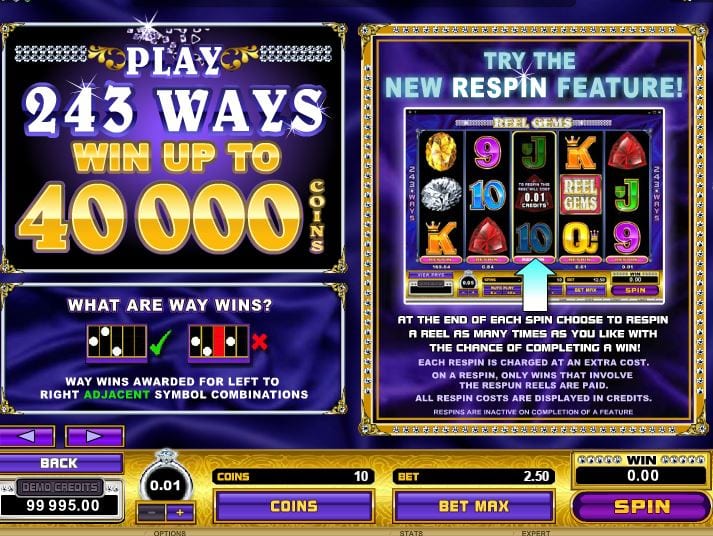 Reel Gems Deluxe Slot Info