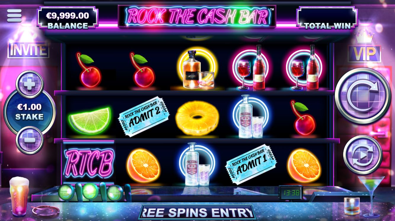 Rock the Cash Bar Slots Reels