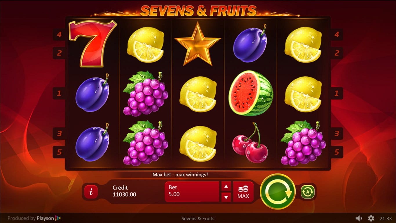 sevens & fruits gameplay