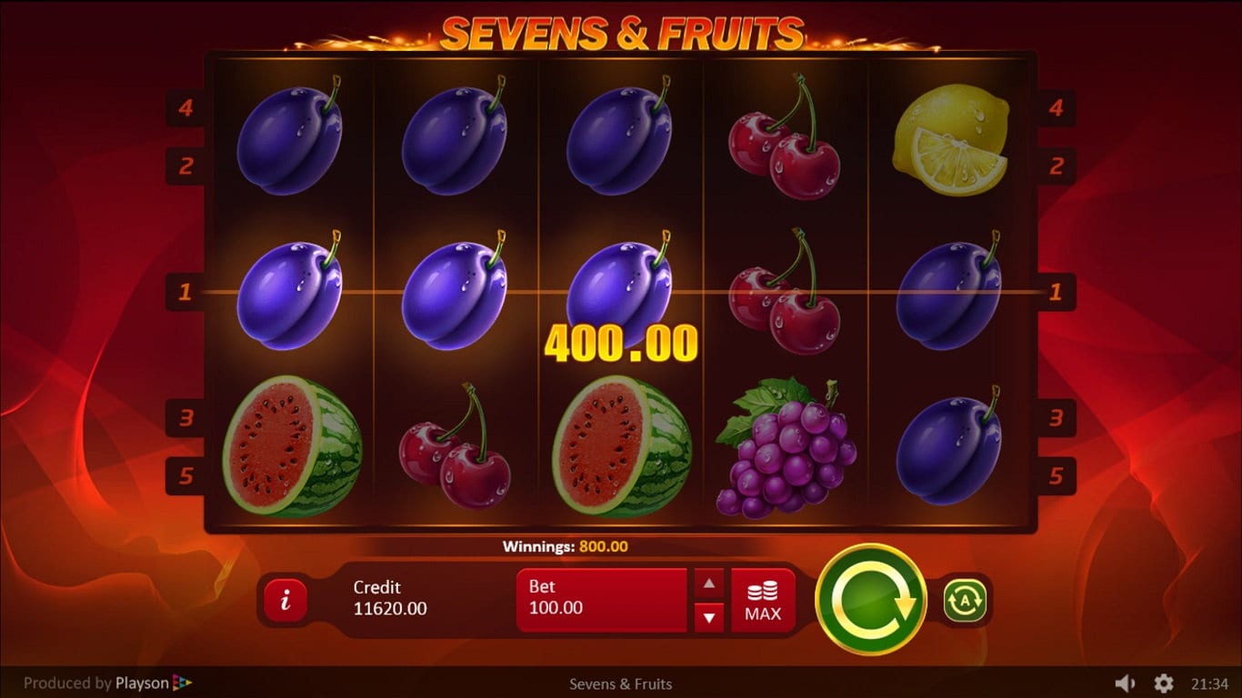 sevens & fruits win