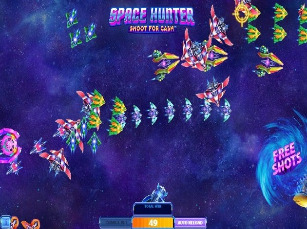 Space Hunter Shoot for Cash Slots Gameplay