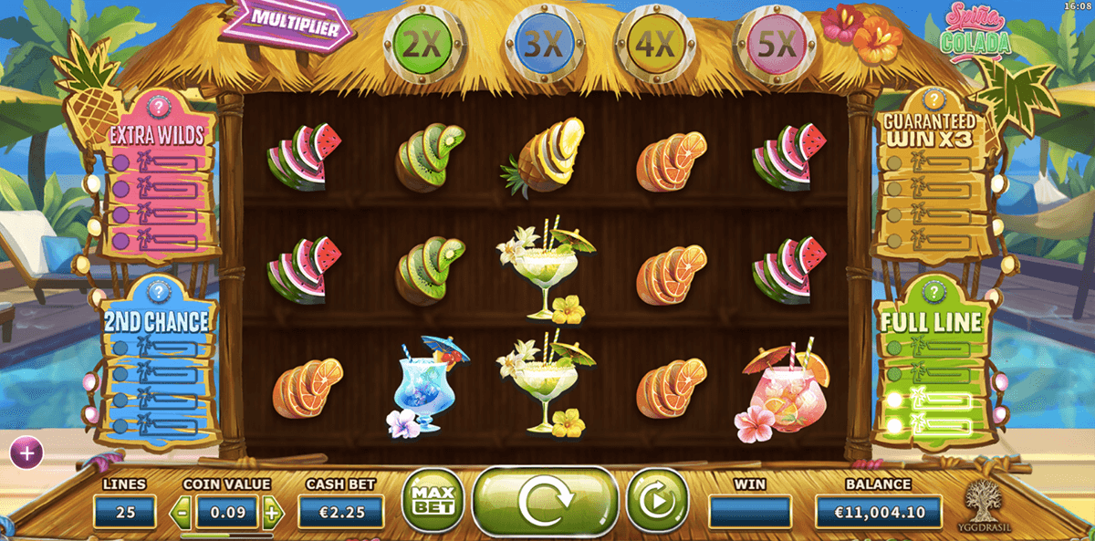 Spina Colada online slots game gameplay