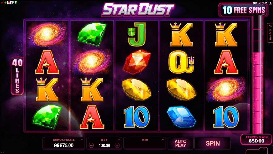 Stardust online slots game gameplay