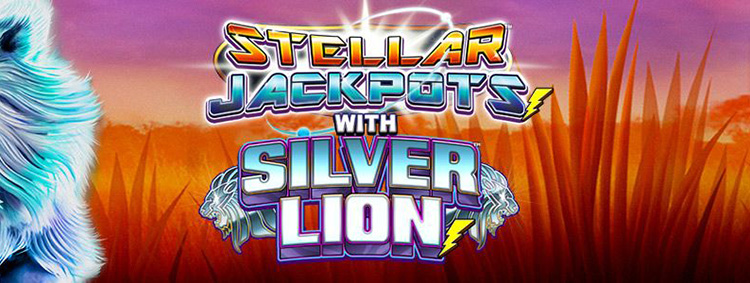 Stellar Jackpots With Silver Lion Slot Logo Wizard Slots