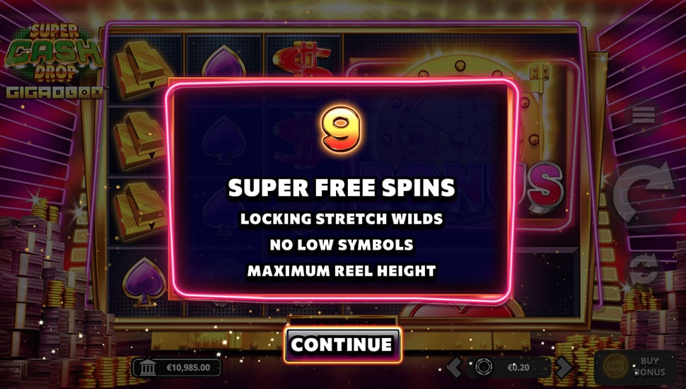 Super Cash Drop Gigablox Slot Free Spins Feature
