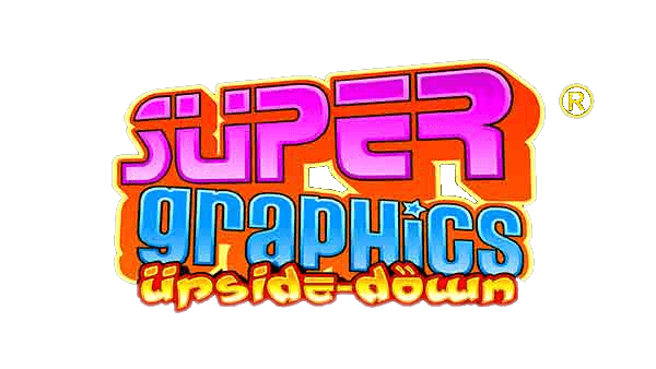 Super Graphics Upside Down Slot Logo