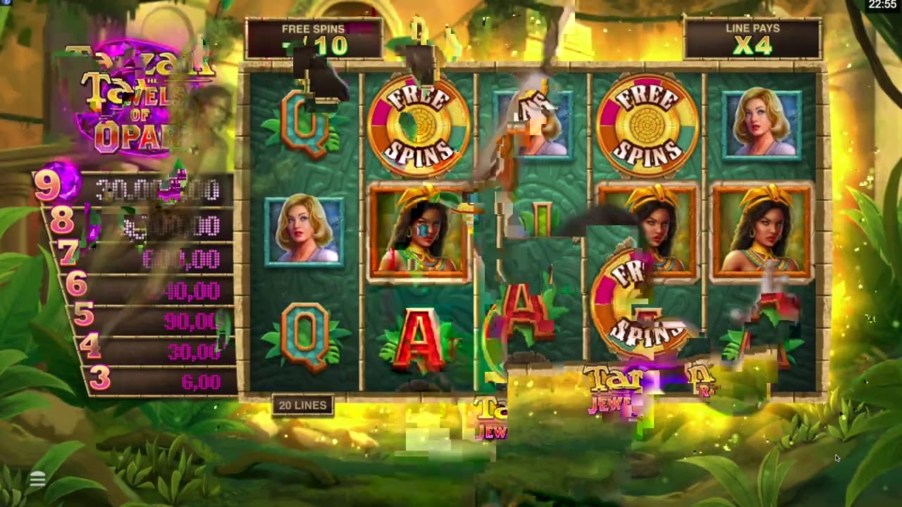 Tarzan and the Jewels of Opar Slots Reels