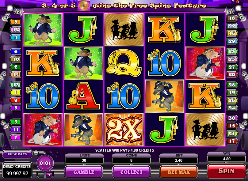 The Rat Pack online slots game gameplay