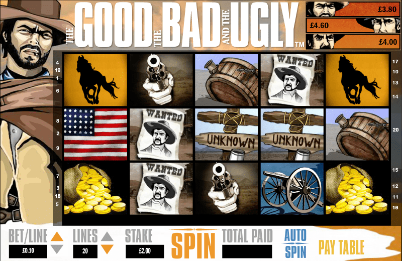 The Good, The Bad and the Ugly Slots Reels