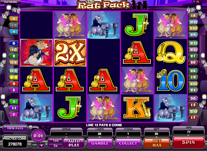 The Rat Pack online slots game screen