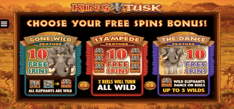 King Tusk slots paytable